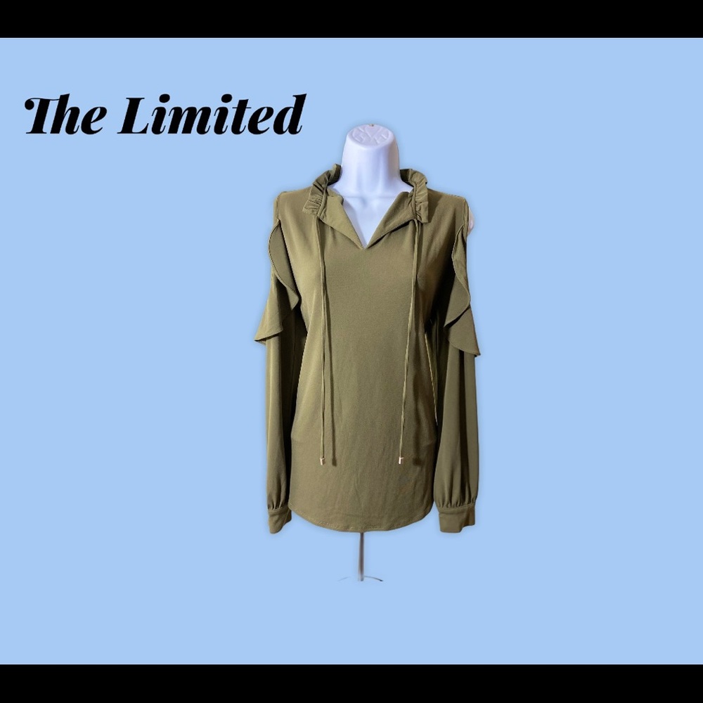 The Limited blouse color green long sleeve